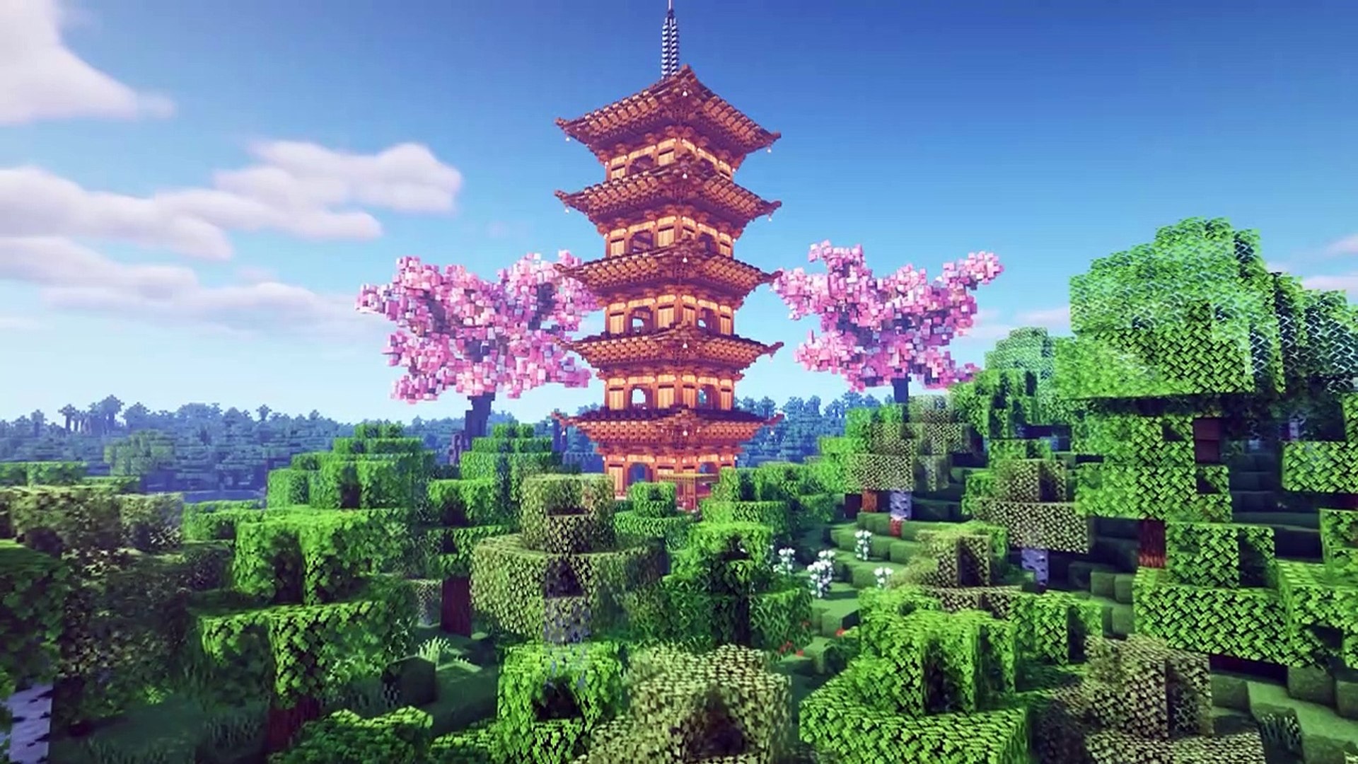 Minecraft  How to Build a Japanese Pagoda Tutorial 