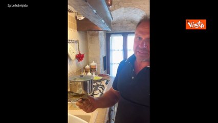 Lollobrigida in un video in cui si prepara a cucinare un granchio blu