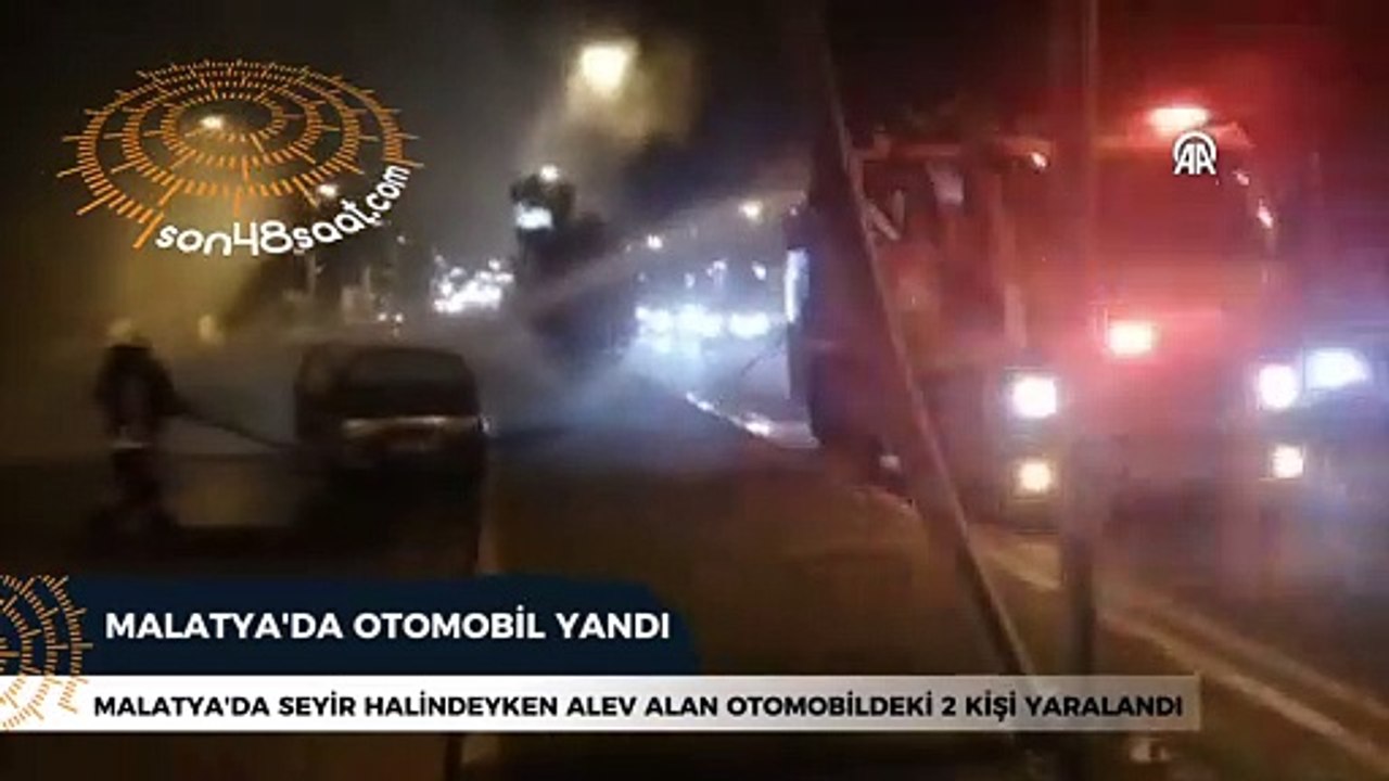 Seyir halindeki otomobil alev aldı, 2 kişi yaralandı