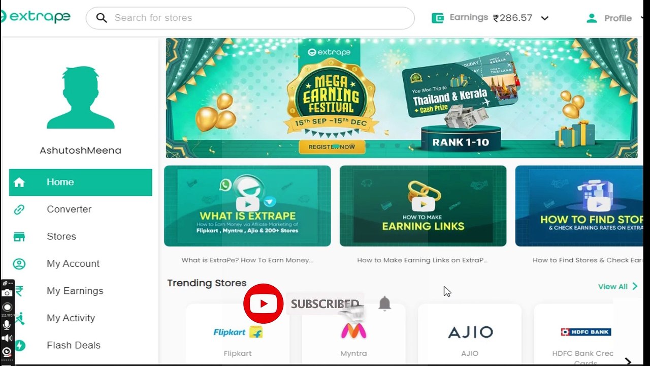 How to add a bank account on extrape for pay your earning
