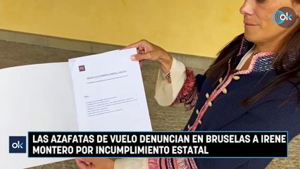 Las azafatas denuncian a Montero en la UE: "El 75% de la profesión somos mujeres y se nos discrimina"