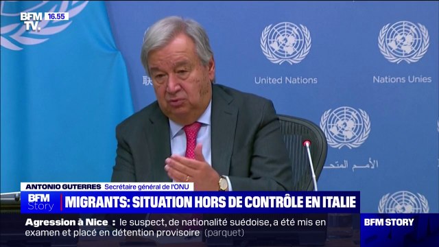 Arrivée de migrants à Lampedusa: Face à ces flux, il est essentiel d'avoir une solidarité européenne , pour le secrétaire général de l'ONU, Antonio Guterres
