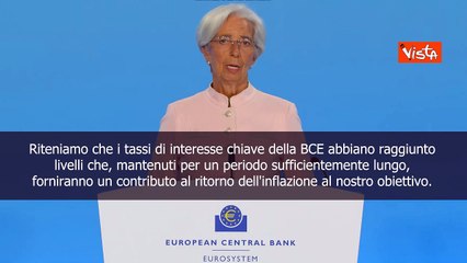 Download Video: Lagarde (Bce): Decisioni su tassi interesse forniranno contributo per ridurre inflazione