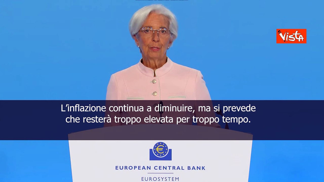 Lagarde (Bce): Nuovo rialzo dei tassi d'interesse