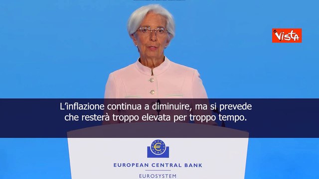 Lagarde (Bce): Nuovo rialzo dei tassi d'interesse