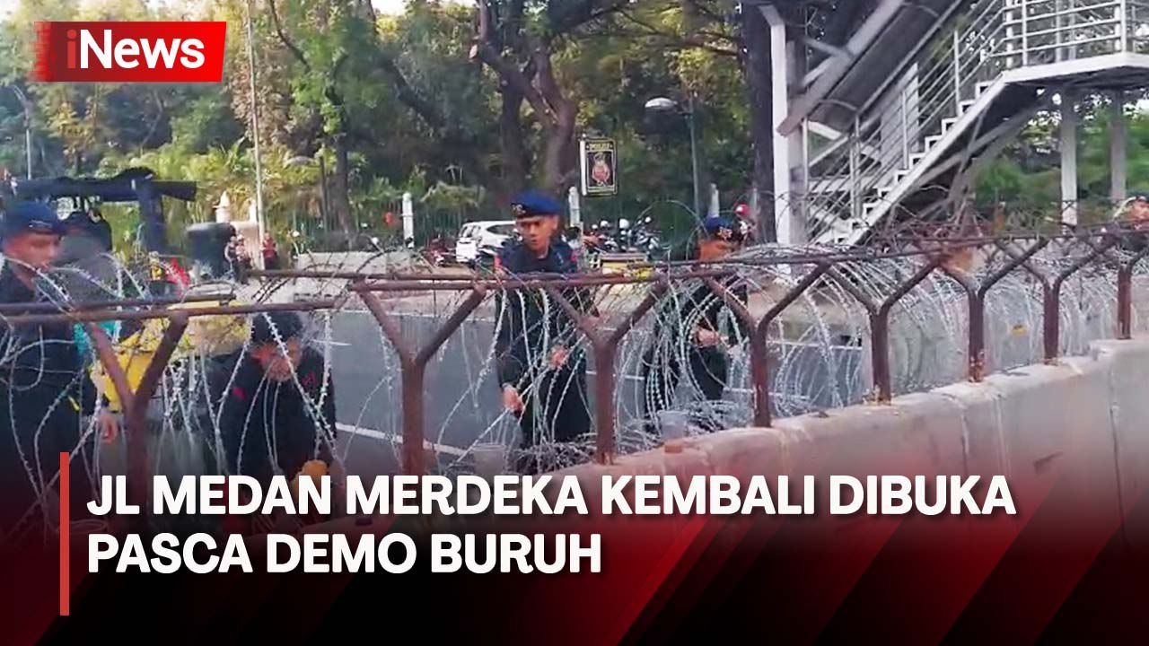 Demo Buruh di Patung Kuda Berakhir, Jalan Medan Merdeka Barat Kembali Dibuka