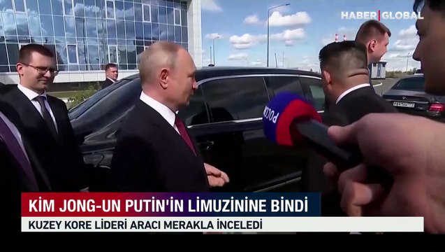 Kim Jong-Un Putin'in limuzinine bindi... Kuzey Kore lideri aracı merakla inceledi