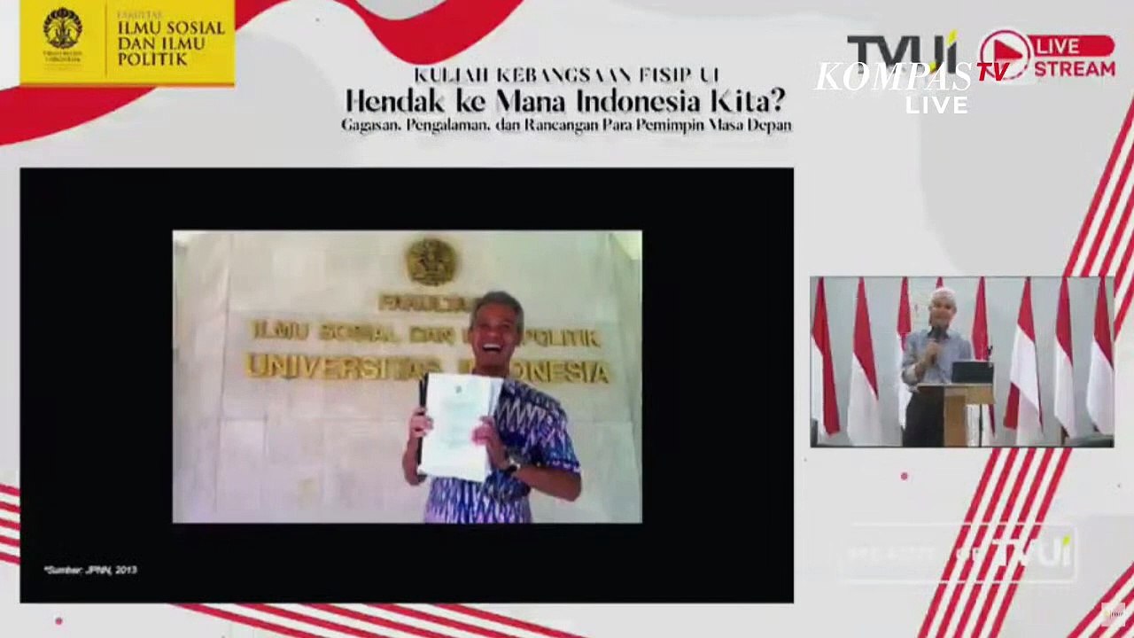 [FULL] Kuliah Kebangsaan Ganjar Pranowo di FISIP UI, Singgung Polusi hingga Transisi Energi
