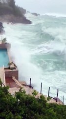 Unbelievable Monster Waves Crash into Cliffside House - A Battle Against Nature's Fury!