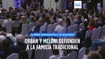 Viktor Orbán y Giorgia Meloni defienden a la familia tradicional en la Cumbre Demográfica