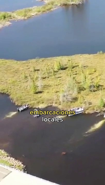 La isla flotante que es movida por barcos cada año