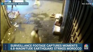Video show the moment a 6.8-magnitude earthquake strikes Morocco