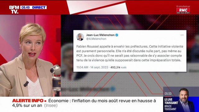 Je suis fatiguée, stop, ras-le-bol : Clémentine Autain réagit à la nouvelle passe d'armes entre Jean-Luc Mélenchon et Fabien Roussel