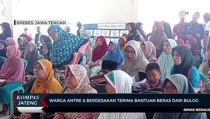 Warga Antre dan Berdesakan Terima Bantuan Beras dari Bulog