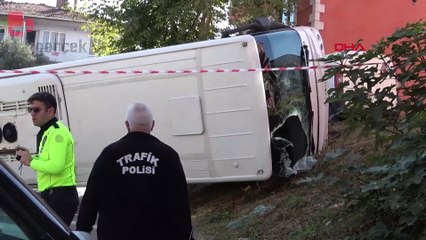 Kocaeli'de işçi servisi yayalara çarpıp devrildi: İki ölü, altı yaralı