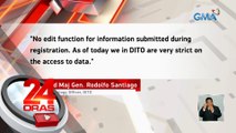 Giit ng DITO telecomm: hindi na na-e-edit ang mga impormasyong isinumite ng nagre-rehistro ng sim | 24 Oras