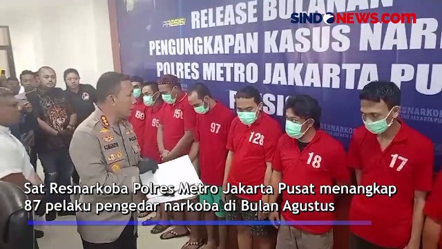 Polres Metro Jakpus Tangkap 87 Pengedar Narkoba dengan Barbuk 106,8 Kilogram Ganja