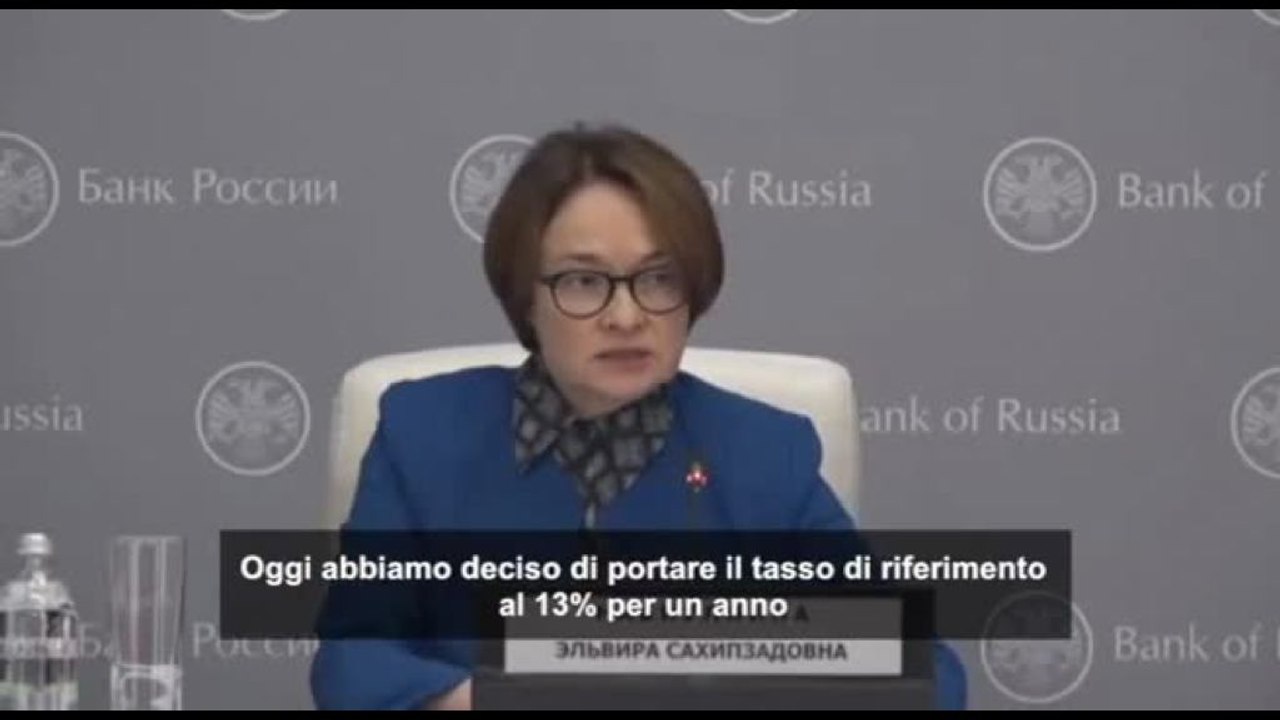 La Banca centrale russa alza i tassi d'interesse al 13%