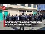 Reportan manifestación y paro de policías en Tizayuca, acusan abusos por parte de sus mandos