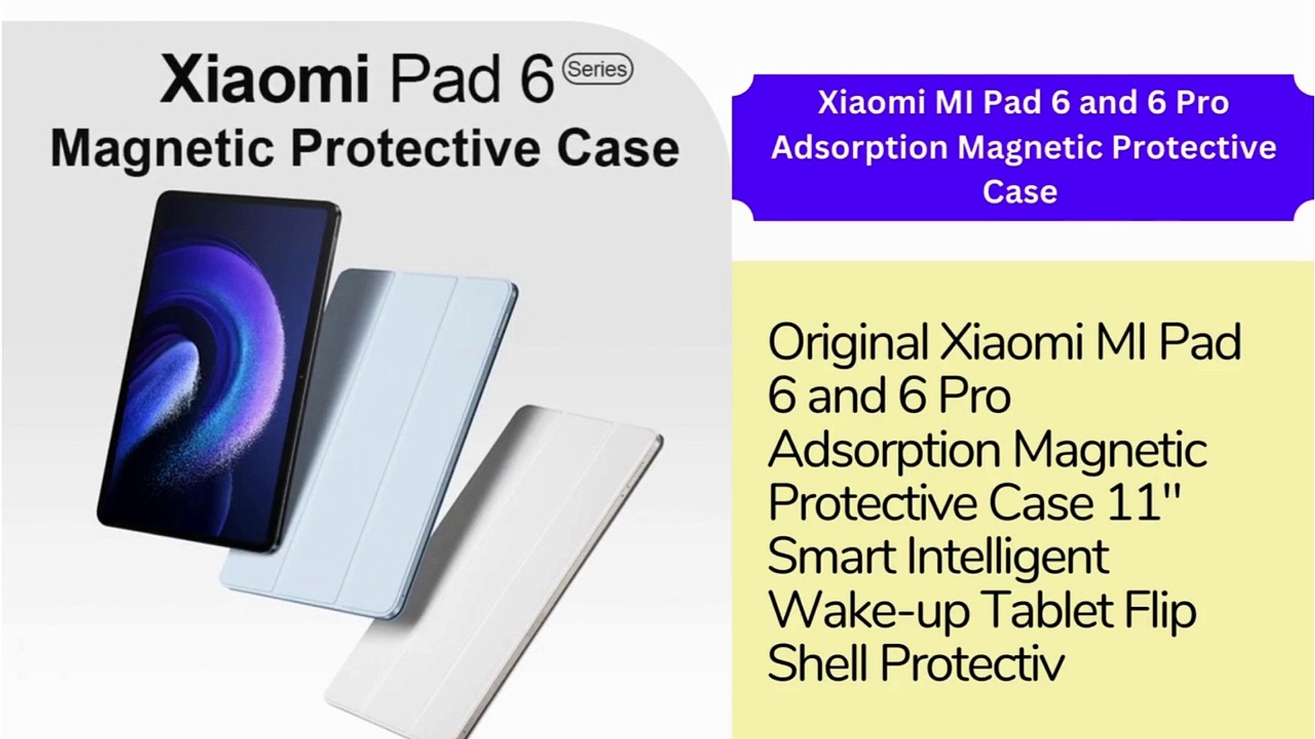 Original Xiaomi MI Pad 6 Adsorption Magnetic Protective Case 11 Smart  Intellige