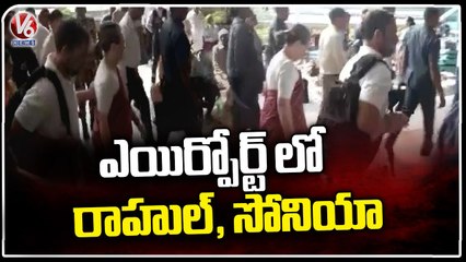 Rahul Gandhi And Sonia Gandhi At Delhi Airport | V6 News