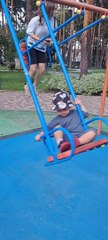 Mom Deftly Catches Son Falling From Swing