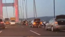 Osmangazi Köprüsü'nde çok sayıda aracın lastiği aynı anda patladı