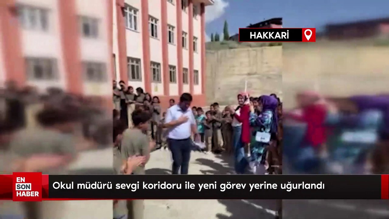 Okul müdürü sevgi koridoru ile yeni görev yerine uğurlandı