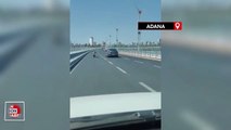 Köprüde tehlikeli yolculuğu kameraya yansıyan motosiklet sürücüsüne para cezası