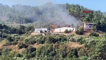 Turgutlu'da çıkan ot yangını ormana ve tavuk çiftliğine sıçramadan söndürüldü