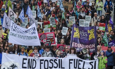End Fossil Fuels Scotland march in Edinburgh today