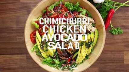 Grilled Chimichurri Chicken Avocado Salad