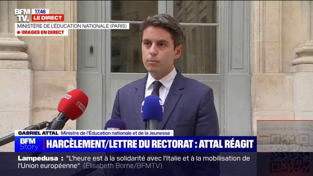Suicide de Nicolas, victime de harcèlement scolaire: le courrier du rectorat est une honte , affirme Gabriel Attal