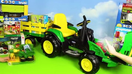A Tractor Drives to the Farm