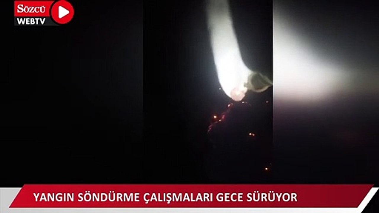 Menderes’teki orman yangınını söndürme çalışmaları 8 uçak ve 18 helikopter ile sürüyor