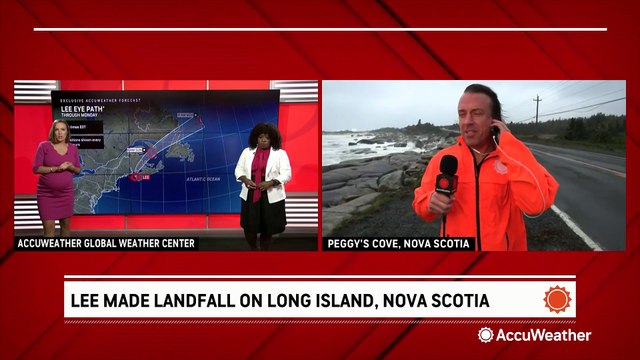 Waves and winds kick back up after Lee's landfall in Nova Scotia
