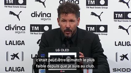 5e j. - Simeone : "Peut-être le match le plus faible depuis que je suis au club"