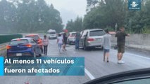 Registran caos vial tras carambola en autopista México-Cuernavaca