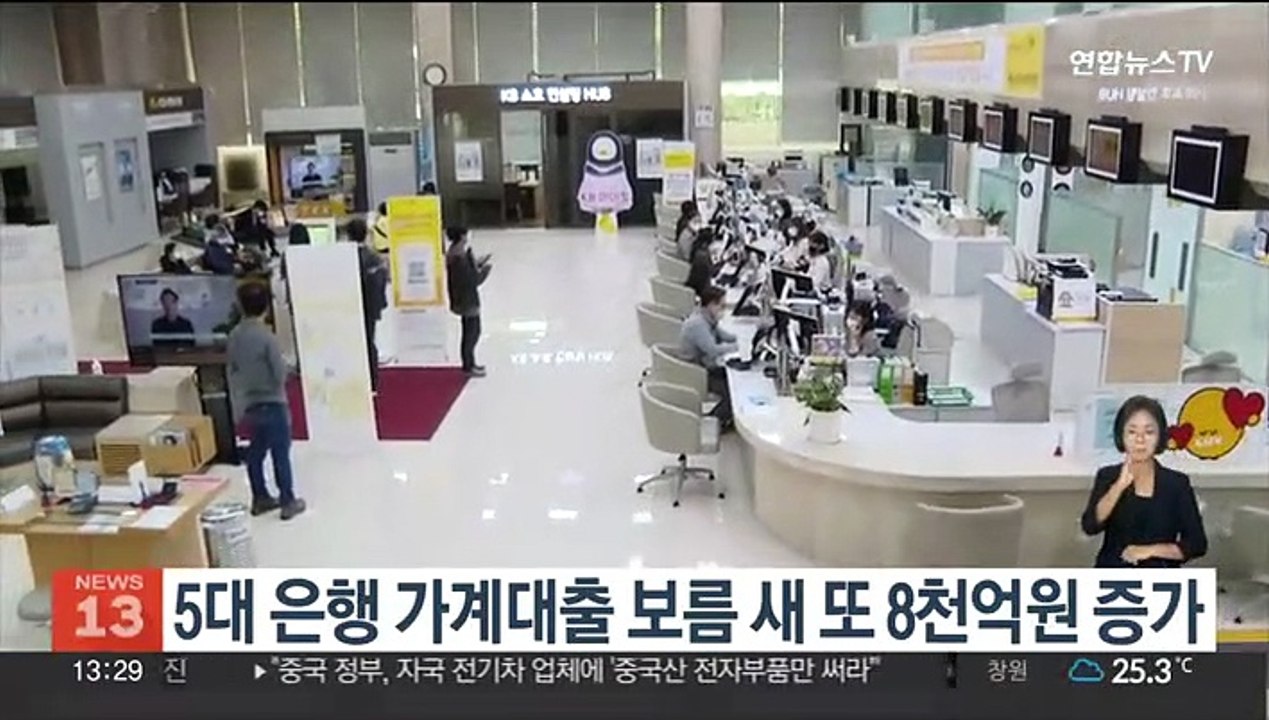 5대 은행 가계 대출 보름 새 또 8천억원 증가