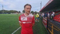 Needham Market captain Kieran Morphew on FA Cup victory away to Hashtag United