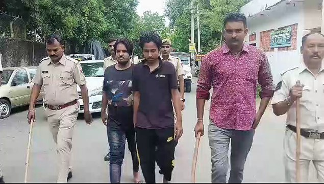 Procession of miscreants, brought by police on foot from home to police station