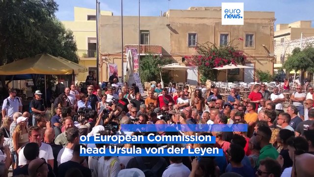 Residents and migrants protest ahead of von der Leyen visit to Lampedusa