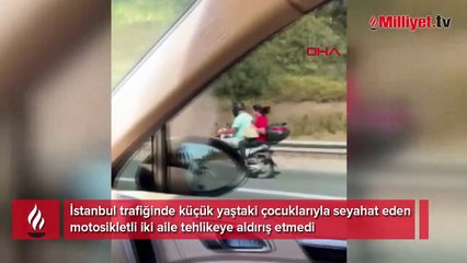 Motosikletle tehlikeli yolculuklar kamerada