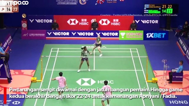 Apriyani Fadia Juara Hong Kong Open 2023, Taklukkan Pearly Tan Thinaah Muralitharan