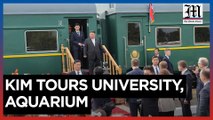 North Korea's Kim visits Russian university, aquarium as state media highlight military talks