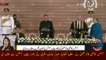 Justice Qazi Faiz Isa administered oath | Justice Qazi Faiz Isa administered oath, President Dr. Arif Alvi administered oath to the nominated Chief Justice, Army Chief Asim Munir attended the ceremony.