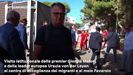 Meloni e von der Leyen all'hotspot di Lampedusa
