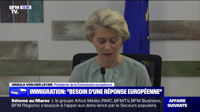 Lampedusa: Ursula von der Leyen estime que l'immigration irrégulière a besoin d'une réponse européenne