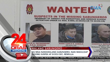 Ilang kaanak ng mga nawawalang sabungero, nais makausap ang 6 na arestadong suspek at si DOJ Sec. Remulla | 24 Oras Weekend