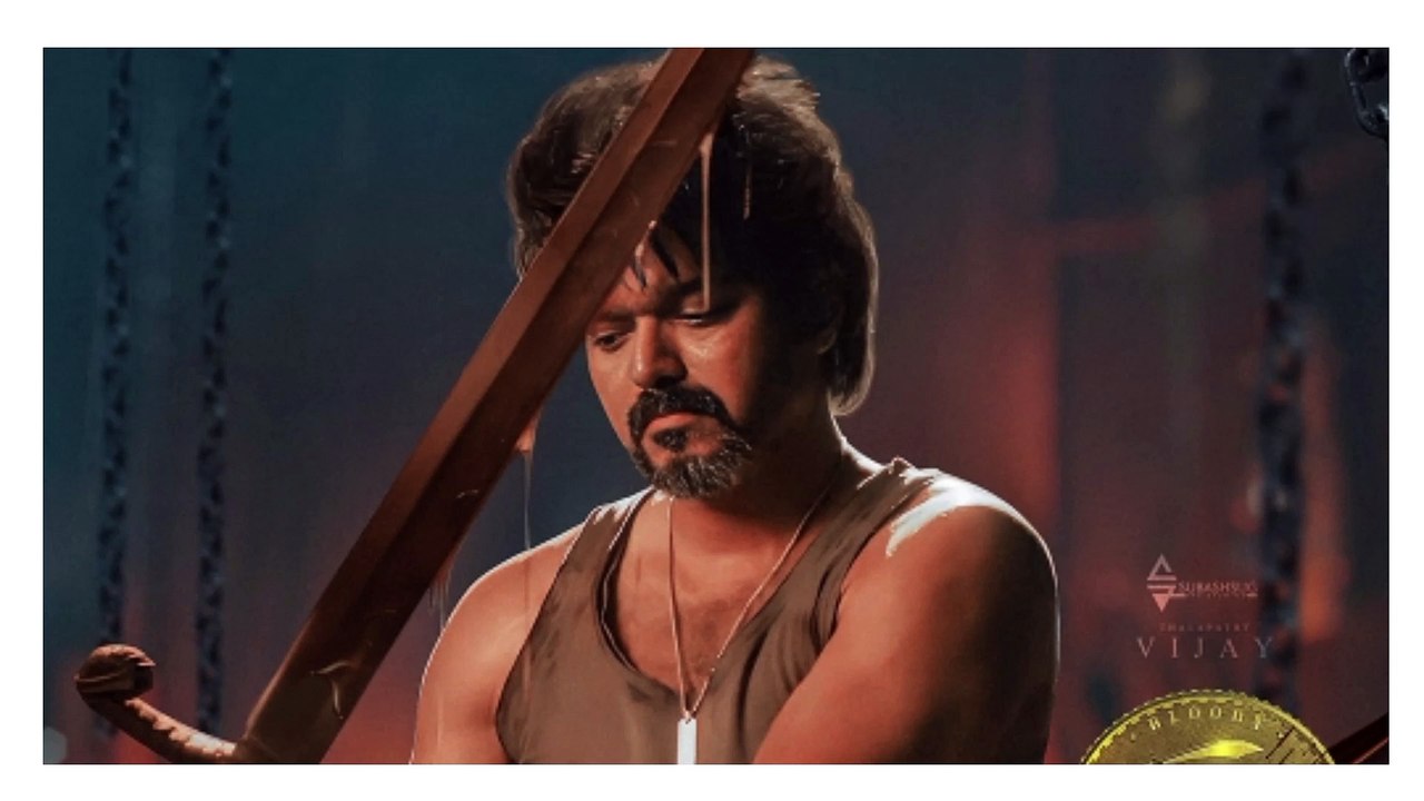 Telugu poster of Thalapathy Vijay Leo out Keep calm and avoid